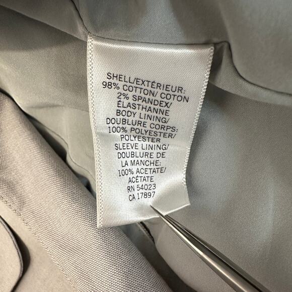 Banana Republic Jacket Women 00 Petite Gray 3/4 Sleeve Single Breasted Blazer - Picture 6 of 7